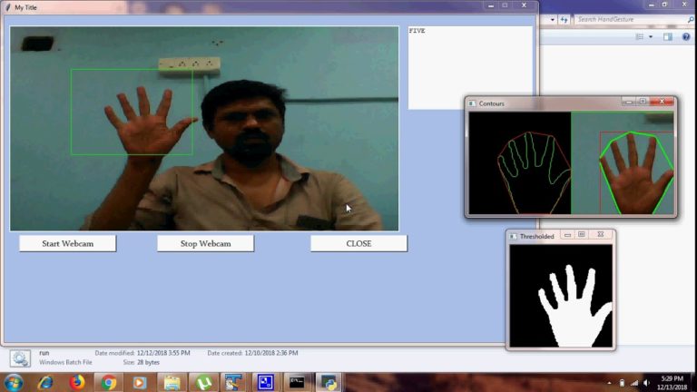 Hand Gesture Recognition Using Opencv Python